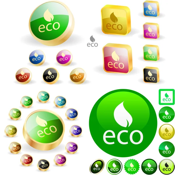 Przycisk Eco. — Wektor stockowy