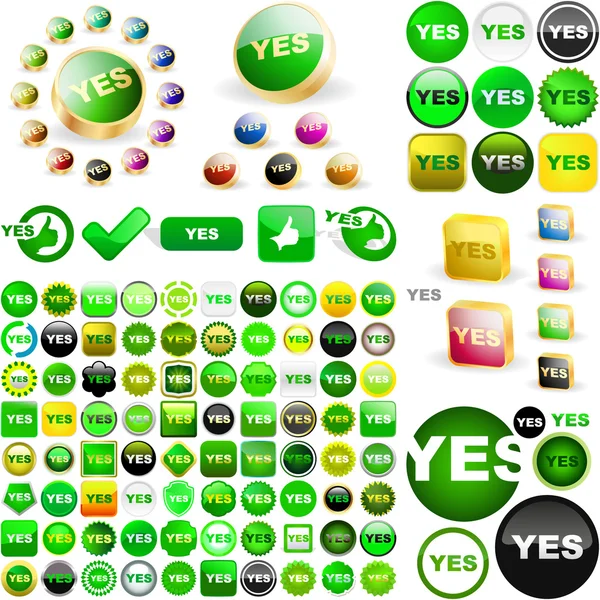 "YES" button. — Stock Vector