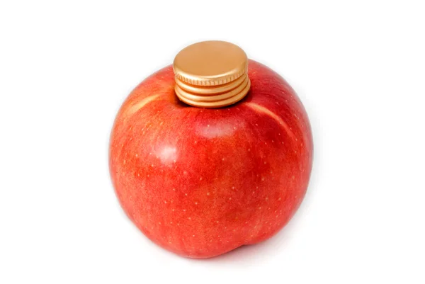 Apple with a golden cover. — Stock Photo, Image