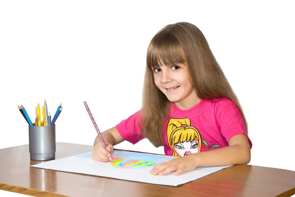 The drawing girl — Stock Photo, Image