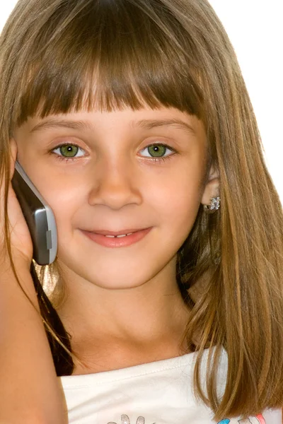 Dziewczyna z telefonów komórkowych — Zdjęcie stockowe