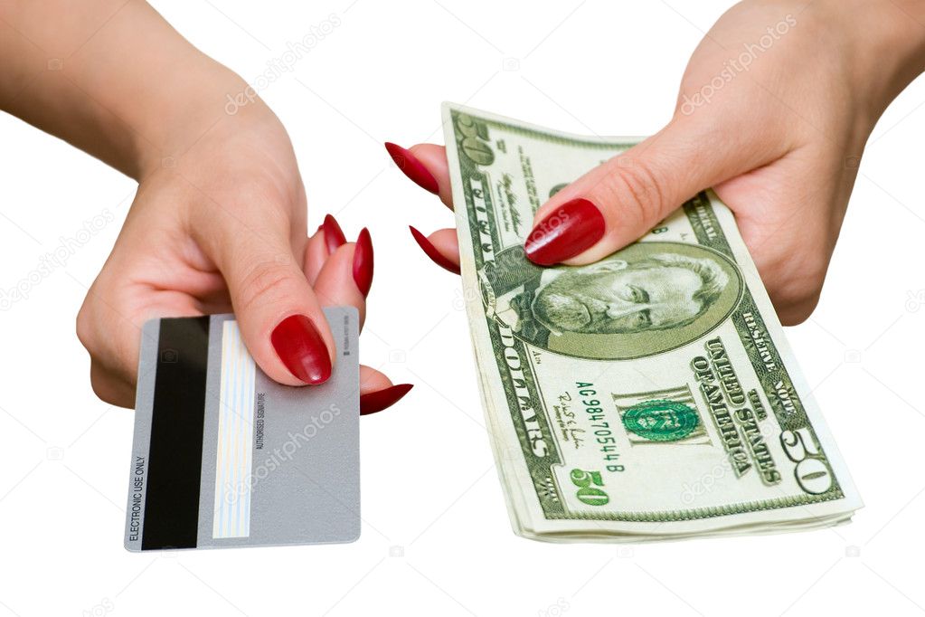 Credit card and dollars