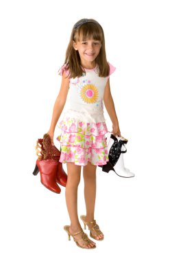 The girl and footwear clipart