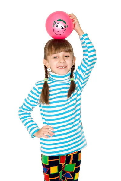 Το κορίτσι με μια μπάλα有一个球的女孩 — 图库照片