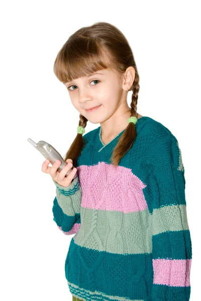 Das Mädchen mit dem Handy — Stockfoto