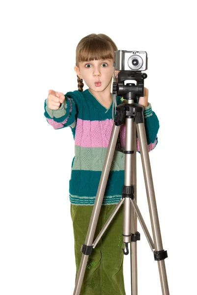 The girl with the camera — Stock Photo, Image