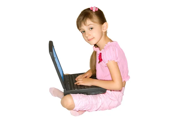 Das Mädchen mit einem Notebook-Computer 3 — Stockfoto