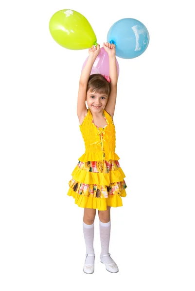 Flickan med ballonger 2 — Stockfoto