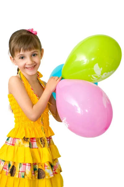 女孩与气球 4 — 图库照片