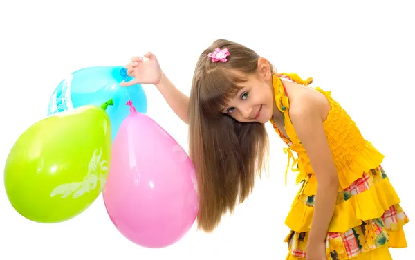 女孩与气球 5 — 图库照片