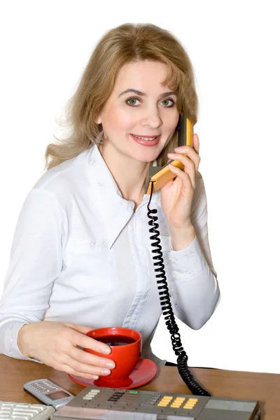 Podnikatelka mluvit po telefonu — Stock fotografie
