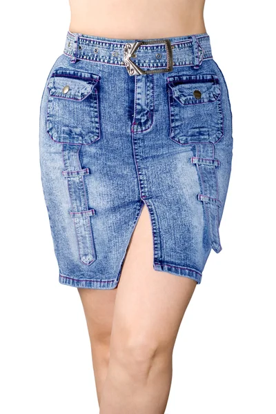 Blue jean skirt — Stock Photo, Image