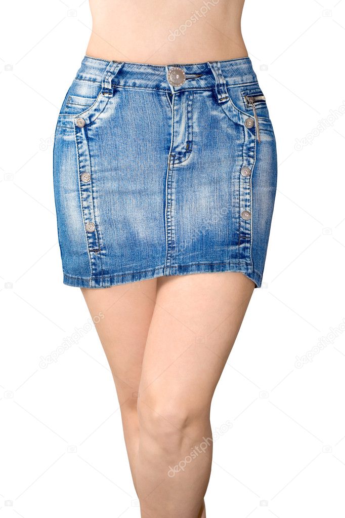 Blue jean miniskirt