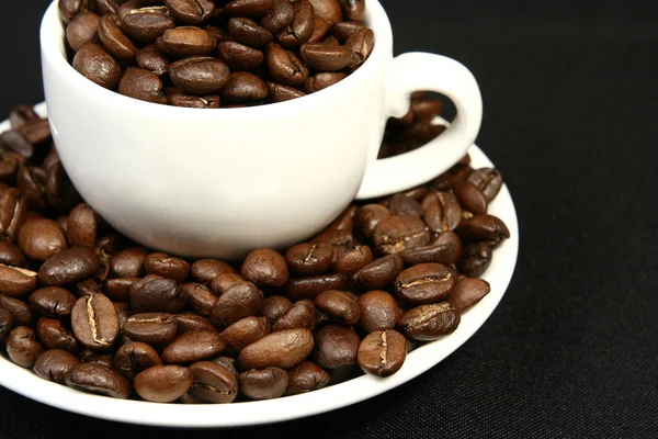 豆のカップ コーヒー タイム — ストック写真