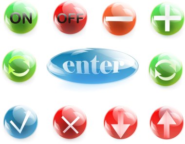 Set of glass buttons for web clipart