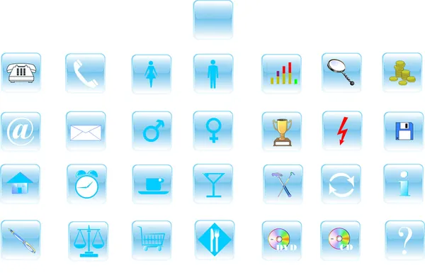 3d set of icons for web — Stock Photo, Image