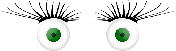 2 olhos de vidro com pestanas — Fotografia de Stock