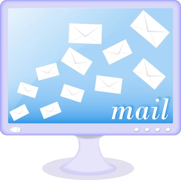 Lcd display mail — Stock Photo, Image