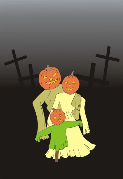Famille Helloween — Image vectorielle