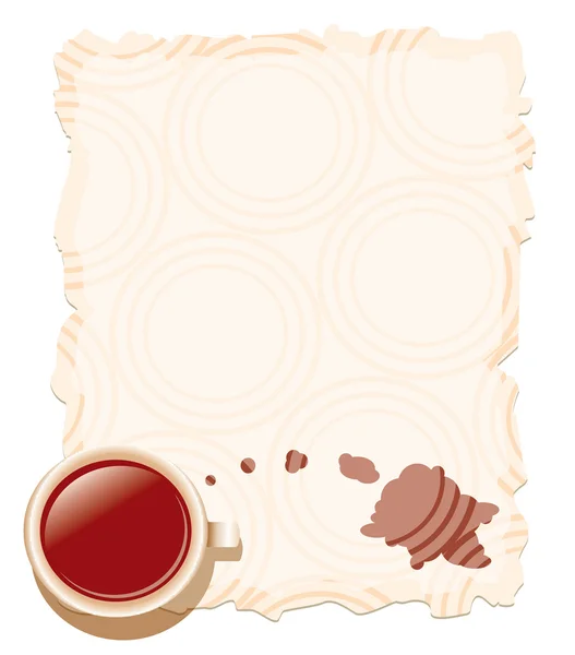 Eski kağıt üzerinde kahve fincanı — Stok Vektör