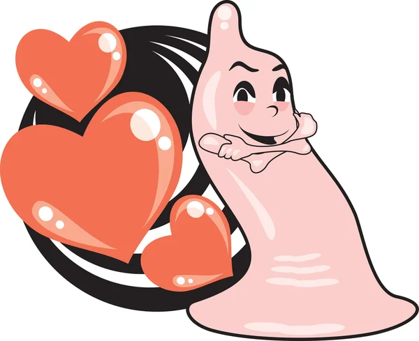 보호 사랑-콘돔 — 스톡 벡터