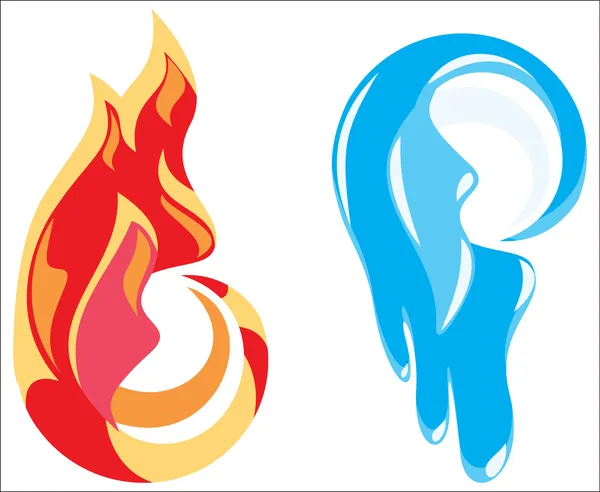 火と氷のシンボル — ストックベクタ