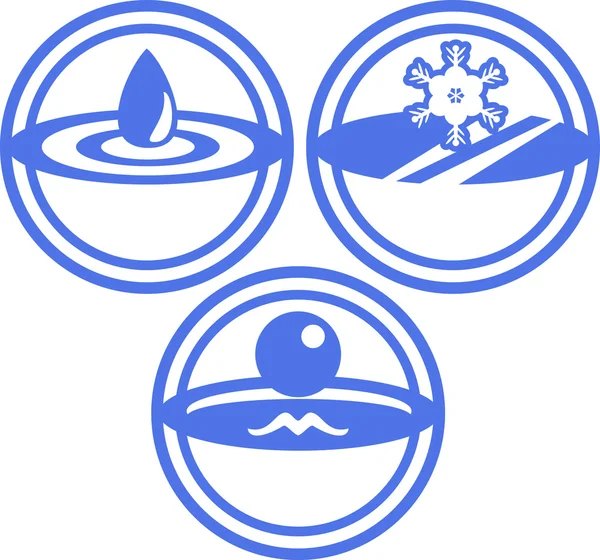 Три знаки - вода, повітря і лід — стоковий вектор