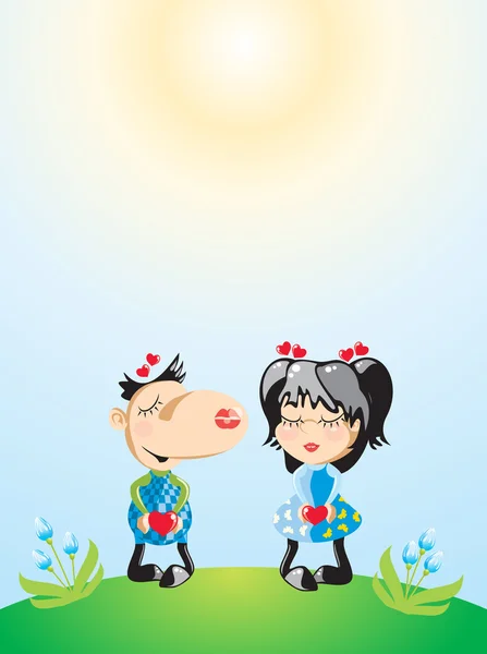 Cartão de amor do sol para o dia dos namorados — Vetor de Stock