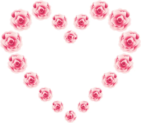 Hjärtan från roses — Stock vektor