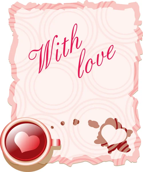 Valentijn s kaart - met liefde — Stockvector