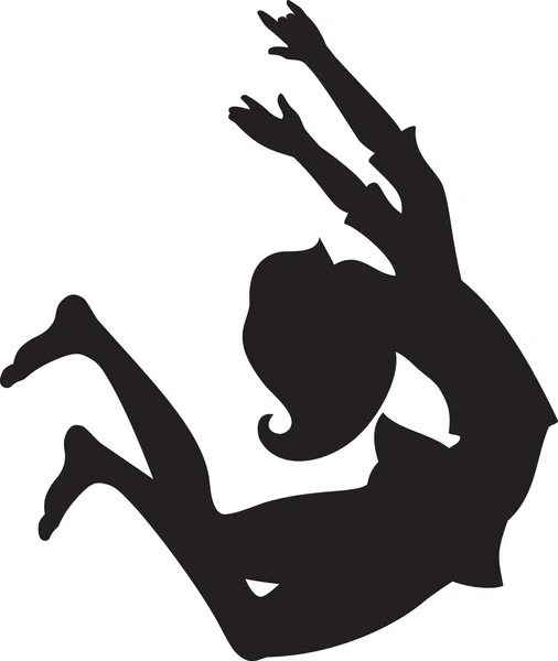 Nero silhouette ragazza — Vettoriale Stock