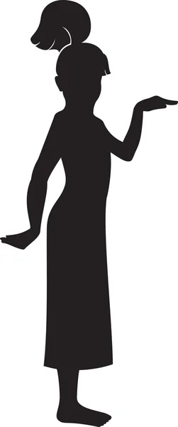 Чорний силует дівчини — стоковий вектор