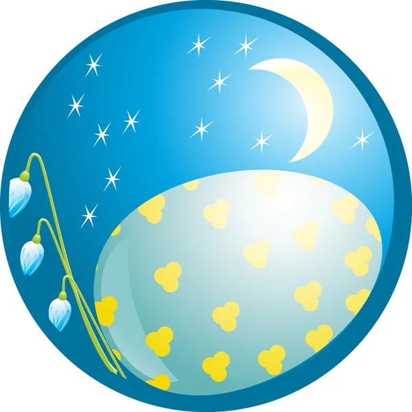 Pâques nuit dessin animé — Image vectorielle