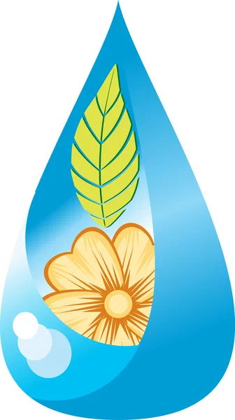Goutte d'eau élégance florale — Image vectorielle