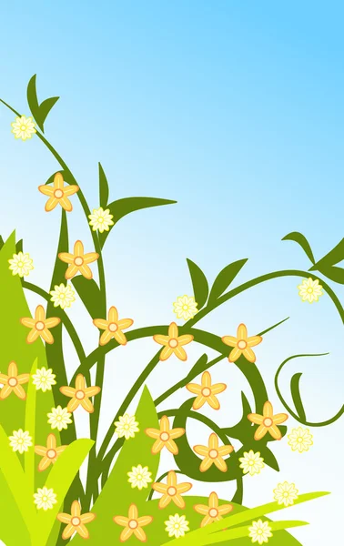 Дизайн летнего цветочного фона — стоковый вектор