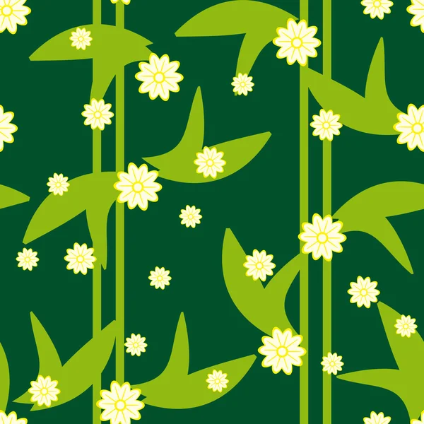 Дизайн зеленый цветочный бесшовный шаблон — стоковый вектор