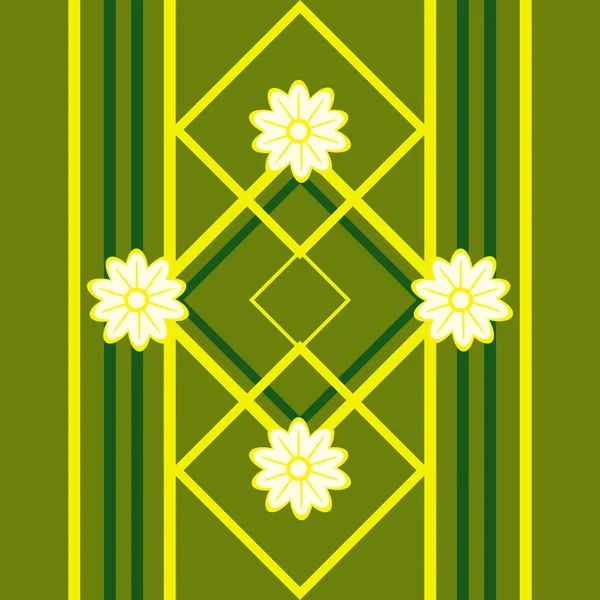 デザイン緑シームレスな花柄 — ストックベクタ