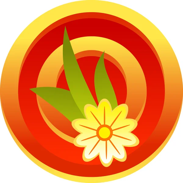 Couleur design bouton floral — Image vectorielle