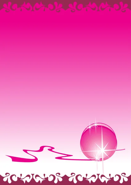 Rosa bakgrund med glaskula — Stock vektor