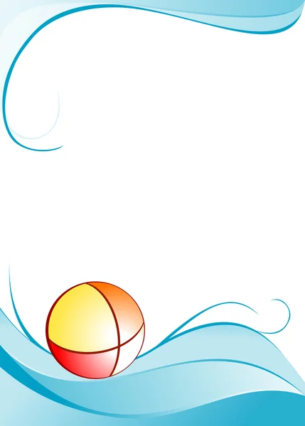 水夏天背景与球 — 图库矢量图片