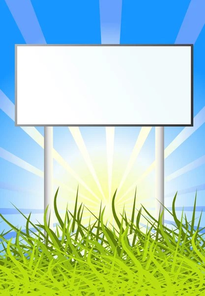 Billboard na pozadí přírody slunce — Stockový vektor