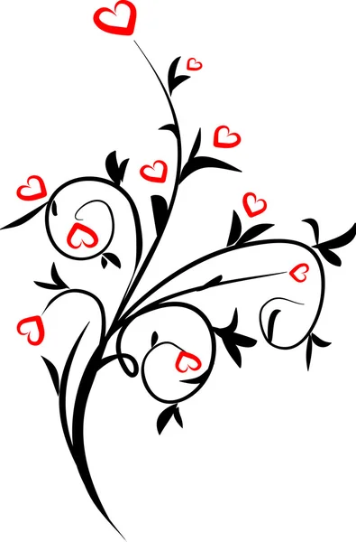 Harten floral tattoo — Stockvector