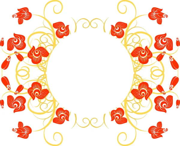 Marco floral de diseño con rosas — Vector de stock