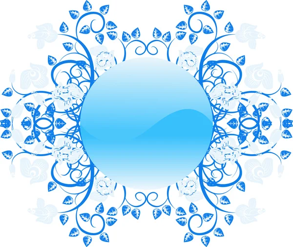 Design floral cadre bouton — Image vectorielle