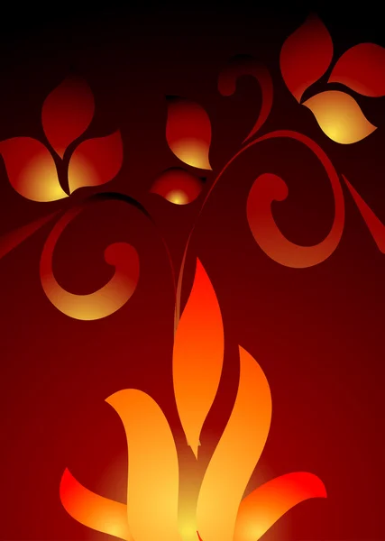 抽象花卉火焰背景 — 图库矢量图片