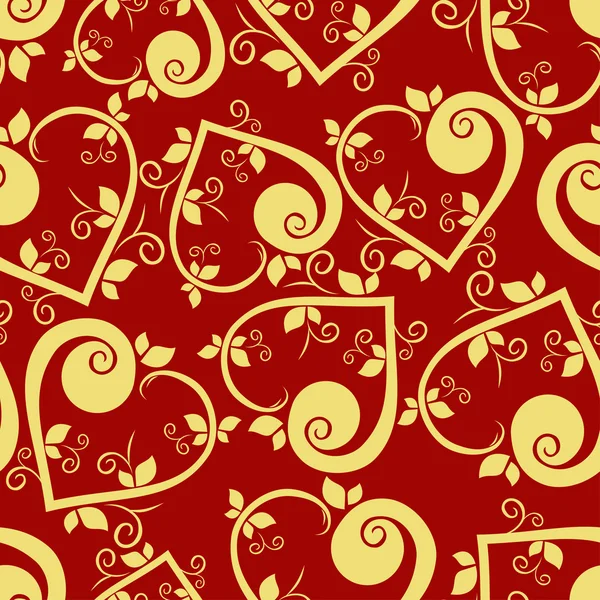 Coeur floral motif sans couture — Image vectorielle