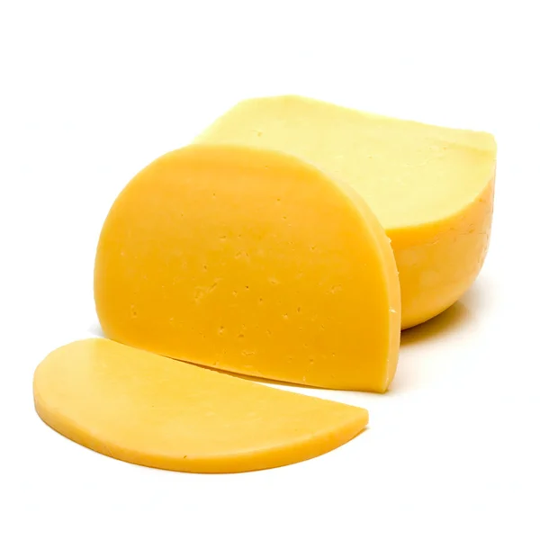Peynir beyazda izole — Stok fotoğraf