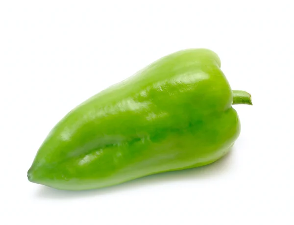 One green pepper isolated on white — Stock Photo, Image
