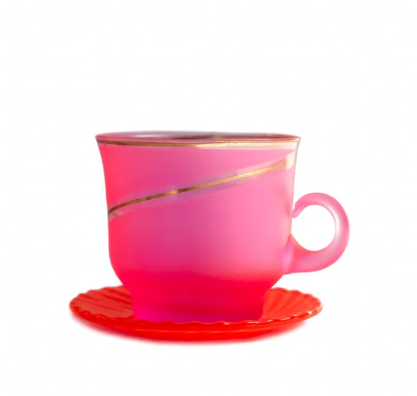 Copo rosa isolado em branco — Fotografia de Stock