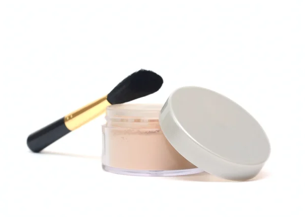 stock image Open powder and brush